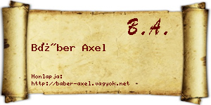 Báber Axel névjegykártya